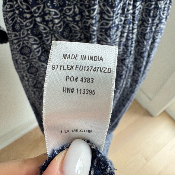 Lulus Field Day Navy Maxi Dress Strappy Summer Vacation Boho Women’s XS - Picture 12 of 13